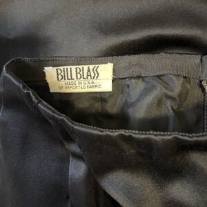 Bill Blass Black Satin High Waist Pants